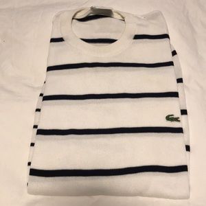 White and dark blue striped Lacoste long sleeve